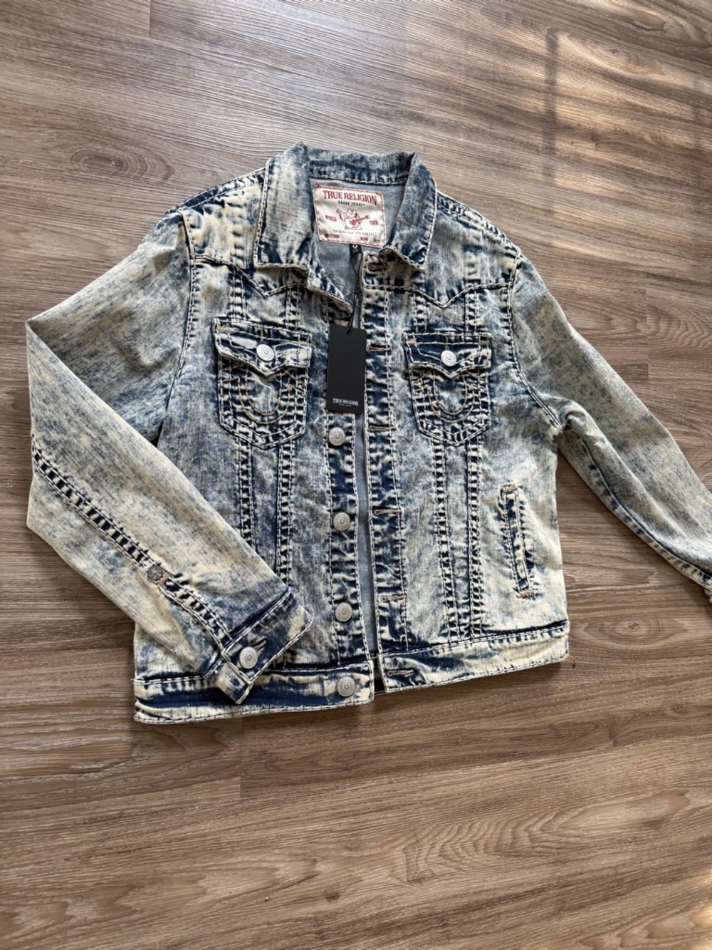 True Religion Knock Down Light Jimmy Super T Jacket - Blue/Off-White